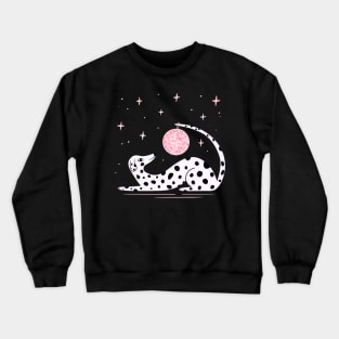 Pink Dalmatian Dog with Disco Ball illustration Crewneck Sweatshirt